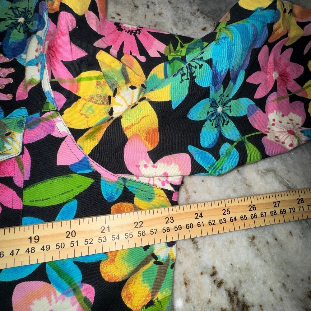 Vintage Carolina Colours 18/20 XL Colorful Floral Blazer Top Sequins Vacation - Picture 5 of 7